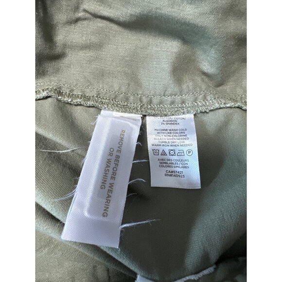 Loft Womens Washed Twill Shorts 6" Inseam Size 12P Olive Green - Picture 7 of 10